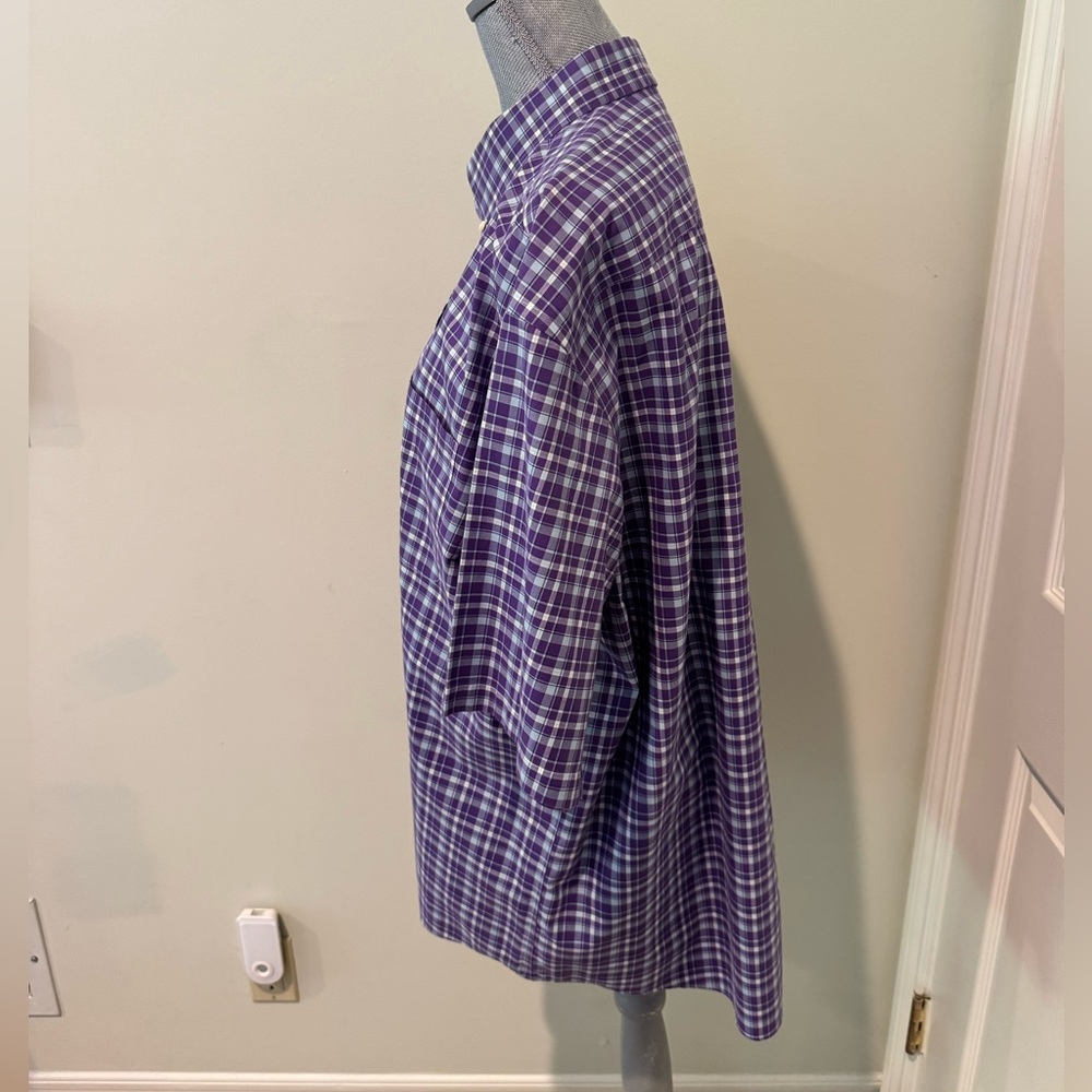 Jos. A. Bank Purple & Blue Plaid Short-Sleeve Button-Down Shirt - Picture 2 of 4